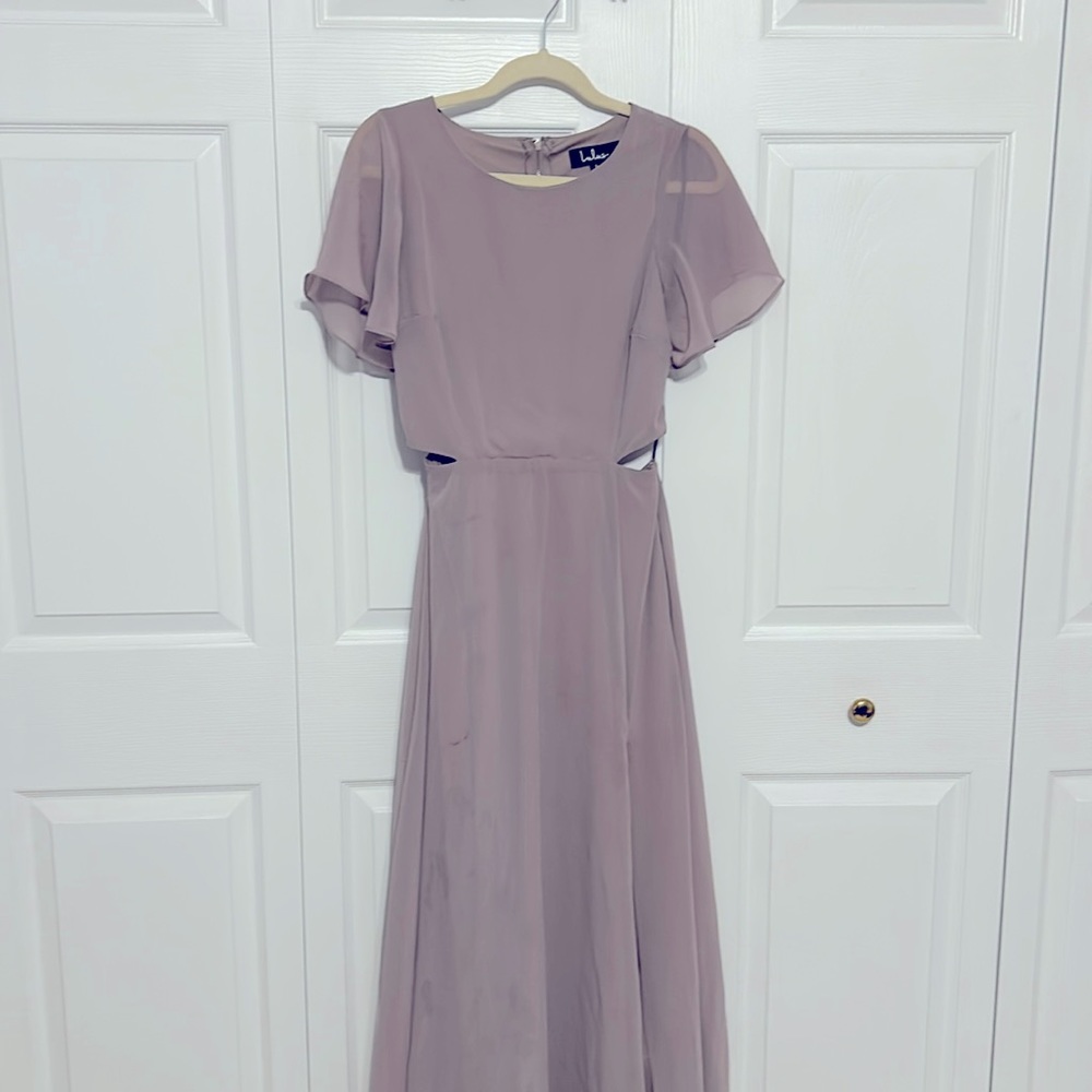 Neutral purple cocktail dress